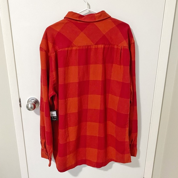 Brixton Bowery Long Sleeve Plaid Flannel Shirt Crimson/Aurora Red size XXLarge - Picture 7 of 16